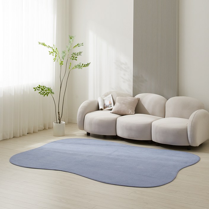 이니띠움 워셔블 비정형 크리미 러그