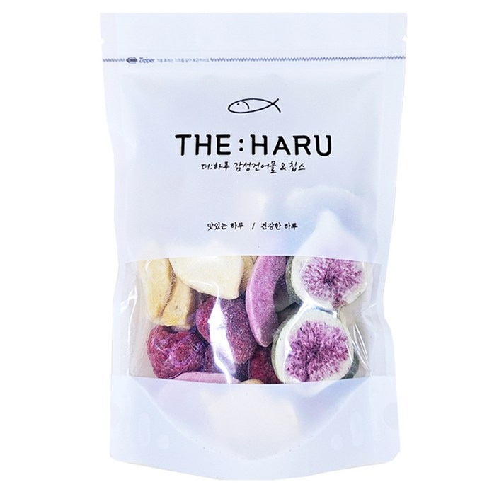 THEHARU 딸기 핑크복숭아 망고 무화과 4종 믹스 동결 건조 과일