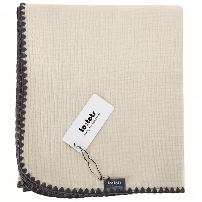 투토츠 유아용 파스텔 거즈 블랭킷, 크림바닐라