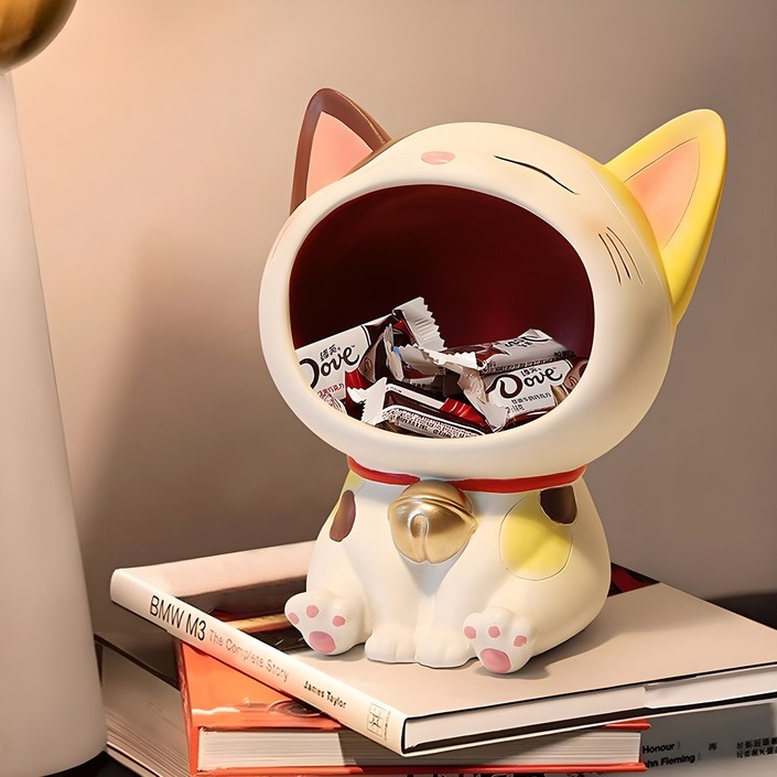 인테리어 소품 입벌린 귀여운 고양이 트레이 장식소품 수납 12