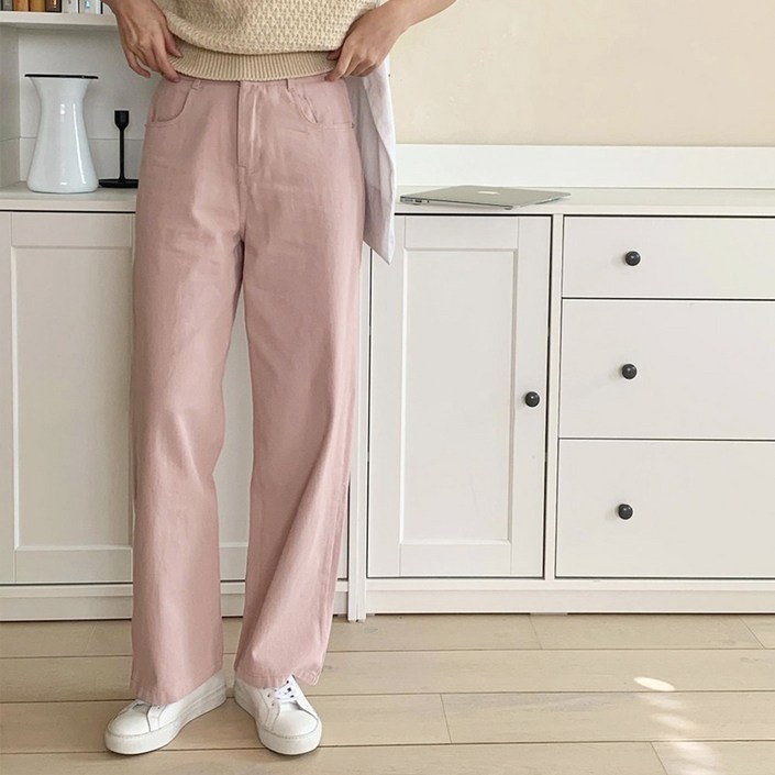 롱숏버젼SXL여성 베이직 롱 와이드 팬츠 빅사이즈 면팬츠