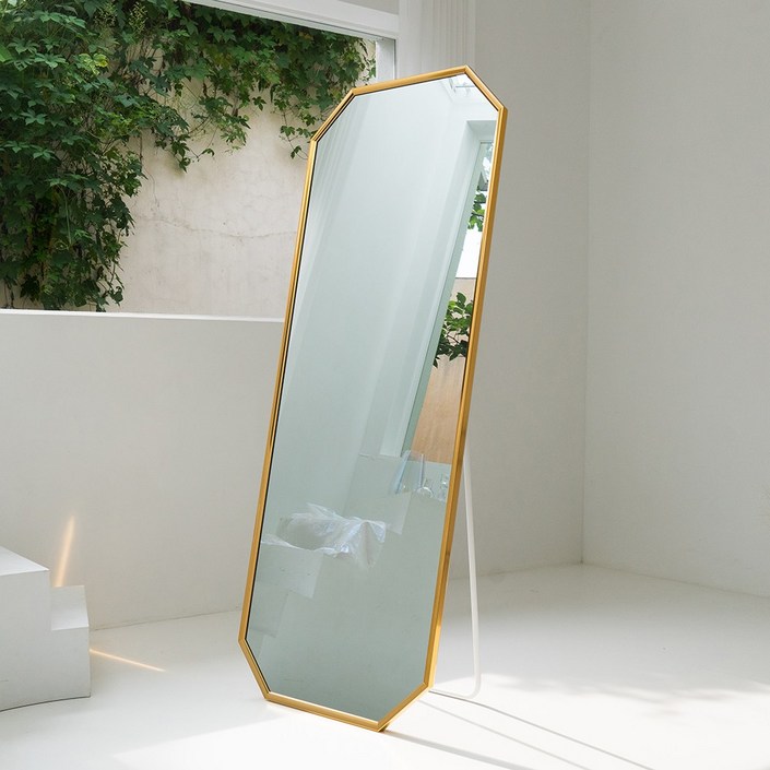 [브래그디자인] 700x1800 팔각 벽걸이 전신 거울 [BOLD] - 화이트골드,골드,로즈골드, 1. 골드 20230909
