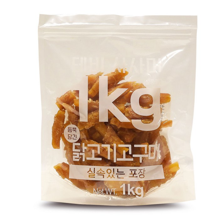 테비 사사미 1kg 치킨바 대용량 강아지간식, 1kg, 1개