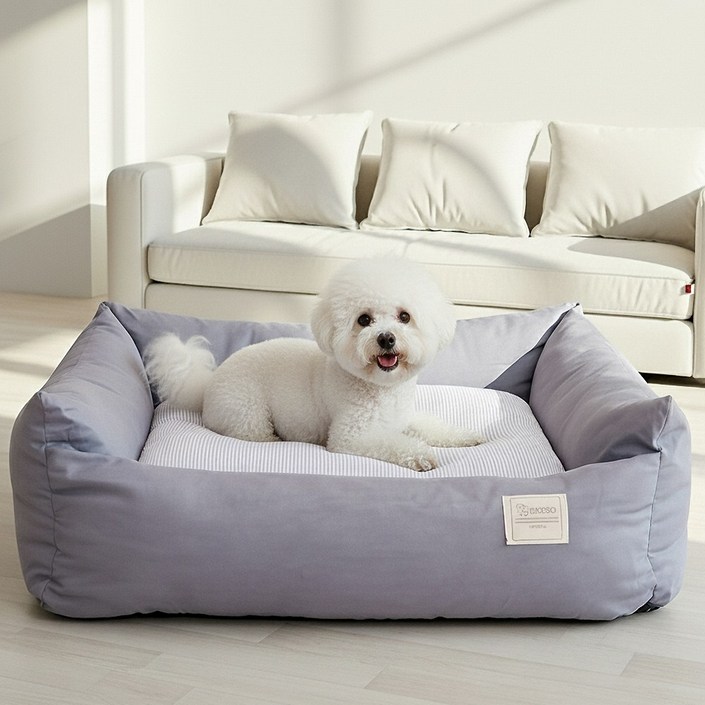 제이리 강아지 편안한 사계절 방석, 1개, 그레이