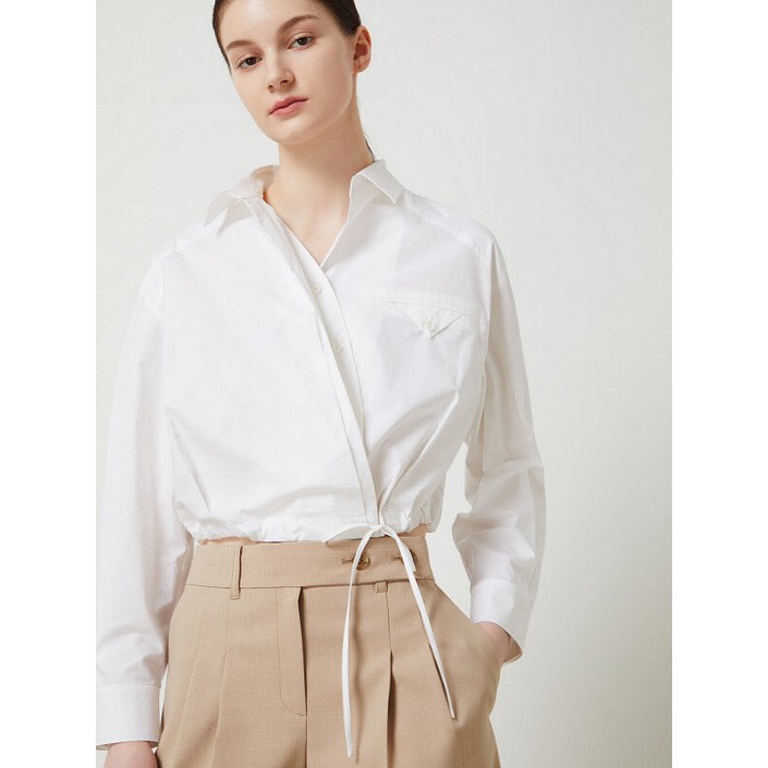 씨씨콜렉트 CC collect. 언발란스 밴딩 크롭 셔츠_C242MSC031 P003555537 2374662