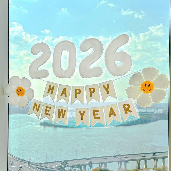 연말 파티 용품 풍선 은박 용품 신년 새해 해피뉴이어 숫자 알파벳 소품