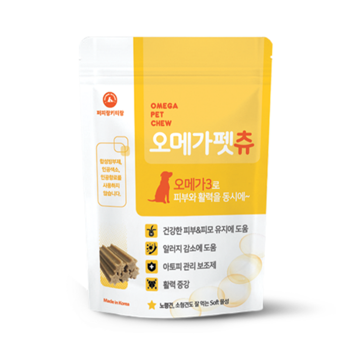 오메가펫츄 강아지 오메가3 영양제 피부관리 피모관리 아토피 알러지 개선 강아지노즈워크간식