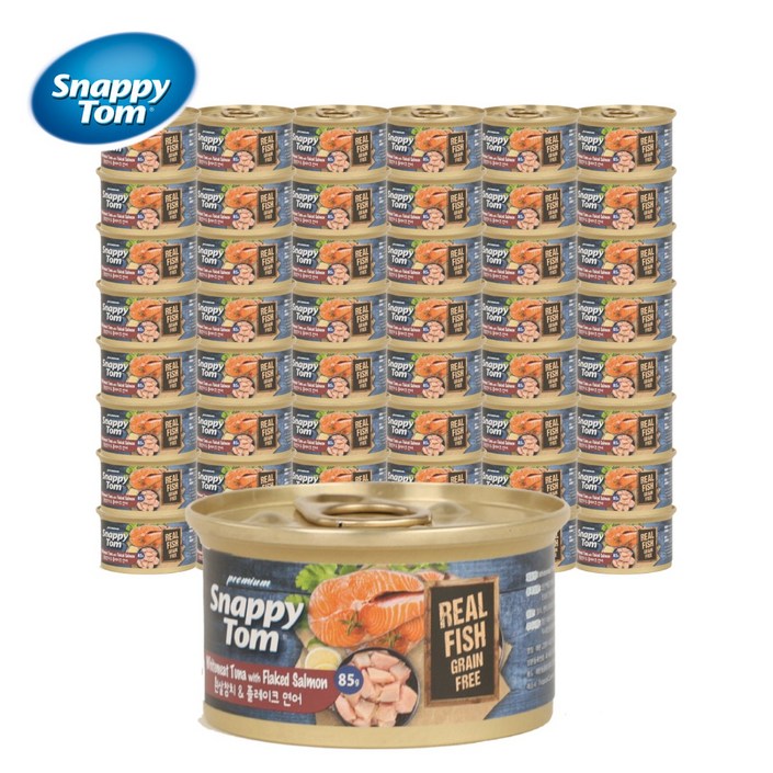 스내피톰 프리미엄 고양이 습식 주식 캔, 참치, 85g, 48개