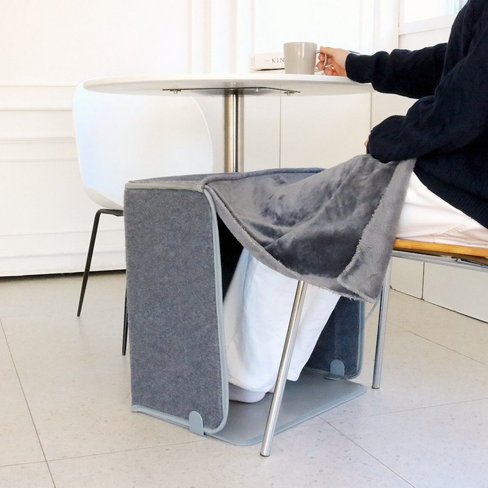 인더스 사무실 가정용 발난로 4면 난방 데스크 전기히터 담요 탈부착형 그레이 INODH245