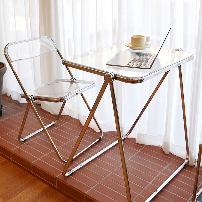 에이드 폴딩 아크릴 투명 간이 접이식 책상 테이블
