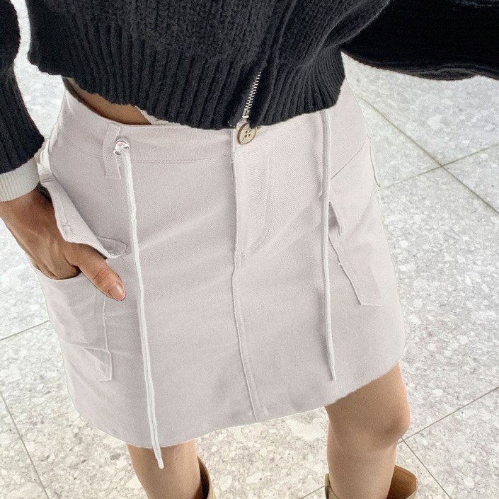 떳다그녀 솔튼 카고 포켓 미니 스커트