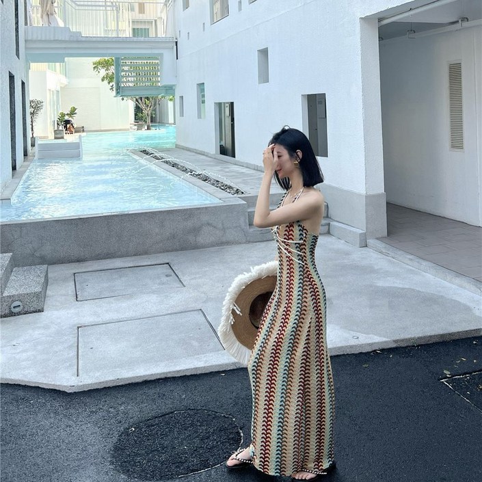 여성 보헤미안 비치 스커트 슬림핏 롱 해변 바캉스 원피스 A49Z1G 아템