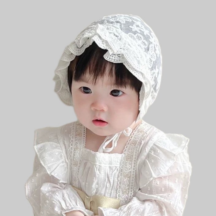 블랙체리 유아동 레이스 보넷 블랙체리 유아동 레이스 보넷