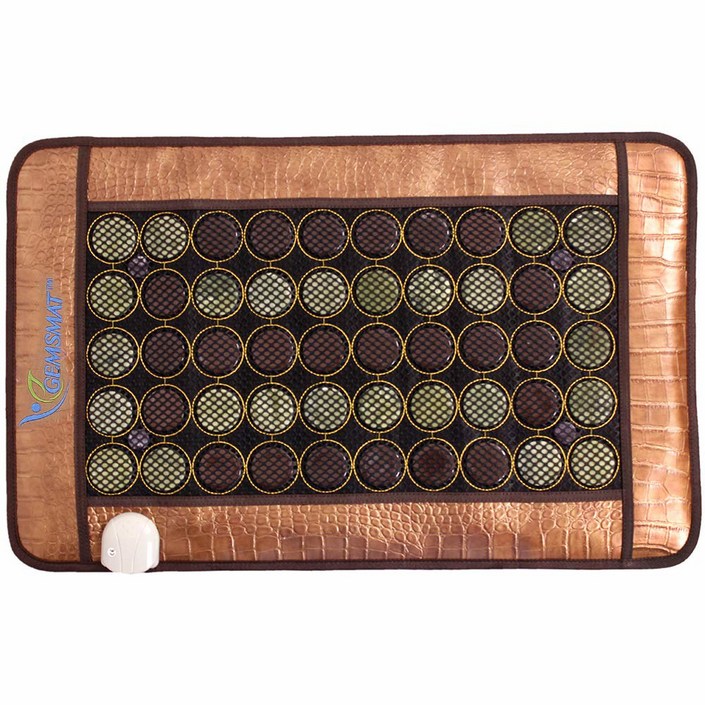 젬스매트  앙리 원적외선 4 자수정, 25 옥, 26 투르말린 비드 히트 스톤 매트32인치 L x 20인치 W 온도 조절 가능 히팅 패드