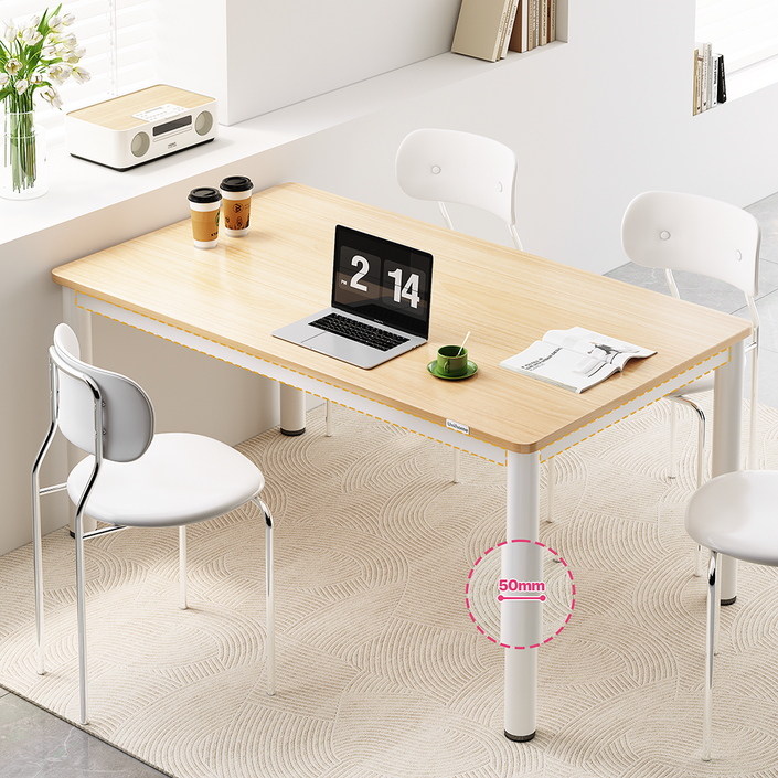 Unihome E0급 친환경 컴퓨터 사무용 책상 튼튼한 1인용 학생 공부 테이블, 원목색