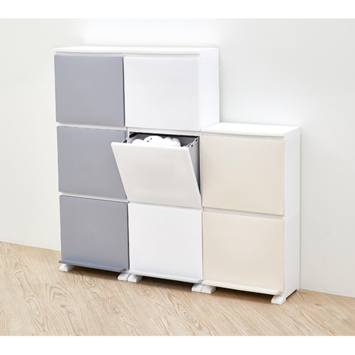 모다리빙 다용도 수납정리함 가정용 분리수거함, 1개, 화이트