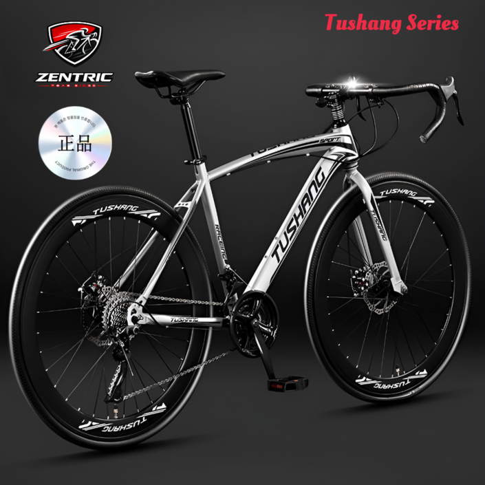 젠트릭 투생 700C 로드자전거 27단 다이내믹 가벼운 입문용 편안한 라이딩, 1개, 174cm, 2. ZE메탈릭 그레이