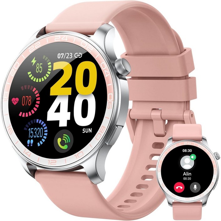 Donerton T10pro 워치 1.43인치 AMOLED 스마트워치 스포츠 모드 수면관리, GPS  블루투스, 37mm, 핑크색