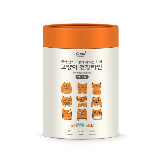굿밸런스 건강라인 헤어볼 플러스 고양이 짜먹는 간식