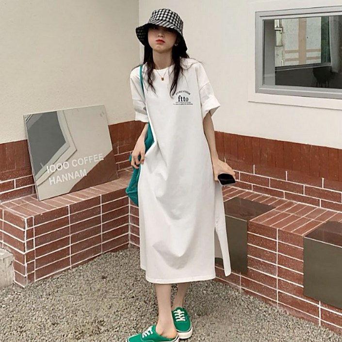 핏몬 여성 루즈핏 반팔 빅사이즈 찰랑 롱 원피스 5종 핏몬 여성 루즈핏 반팔 빅사이즈 찰랑 롱 원피스 5종