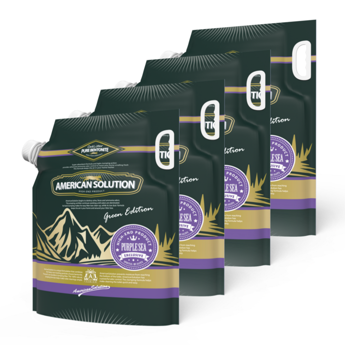 아메리칸솔루션 그린에디션 퍼플씨 고양이모래 9.07kg 총 4봉총 2박스 배송, 9.07kg, 4개, 퍼플씨