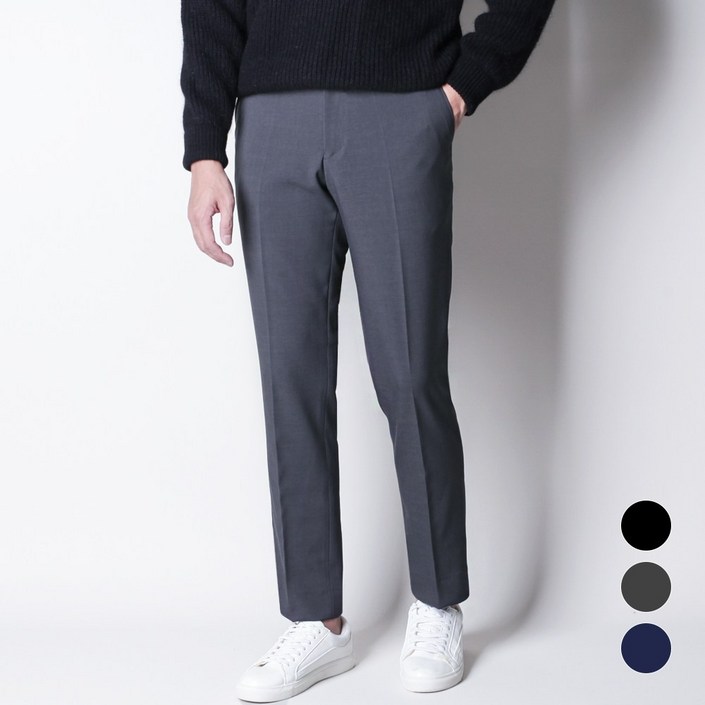 디아웃핏남성 프리미엄 히든밴딩 슬랙스 기본핏 테이퍼드 스판 링클프리 사계절 간절기 남자 정장바지 팬츠