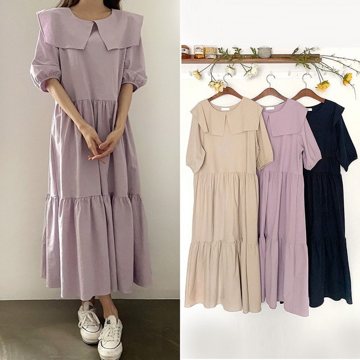 핑크홀릭 소다 빅카라 루즈핏 세라 롱 캉캉원피스 핑크홀릭 소다 빅카라 루즈핏 세라 롱 캉캉원피스