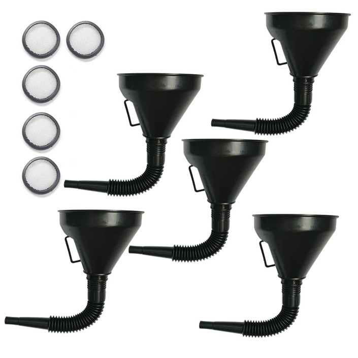 ab 한길 엔진오일 냉각수 주유 자바라 깔대기 오토바이 자동차, 5개, 블랙