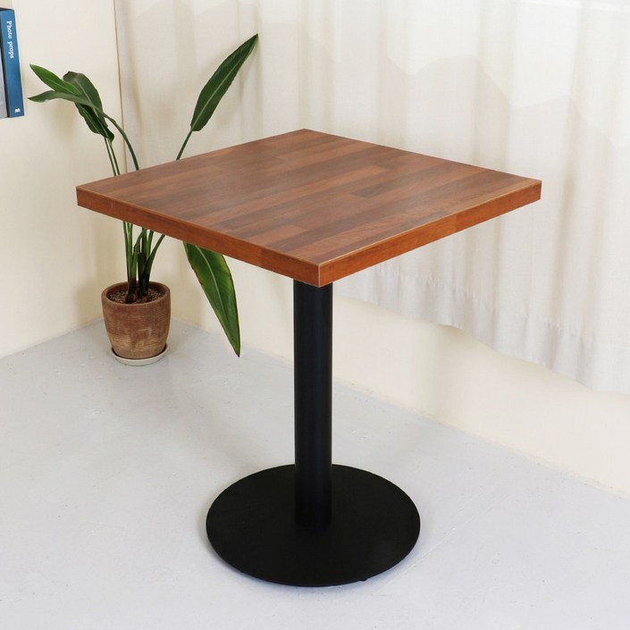 체어센스 블랙 원형 하부 사각 상판 테이블 식탁 식당 카페 2인용