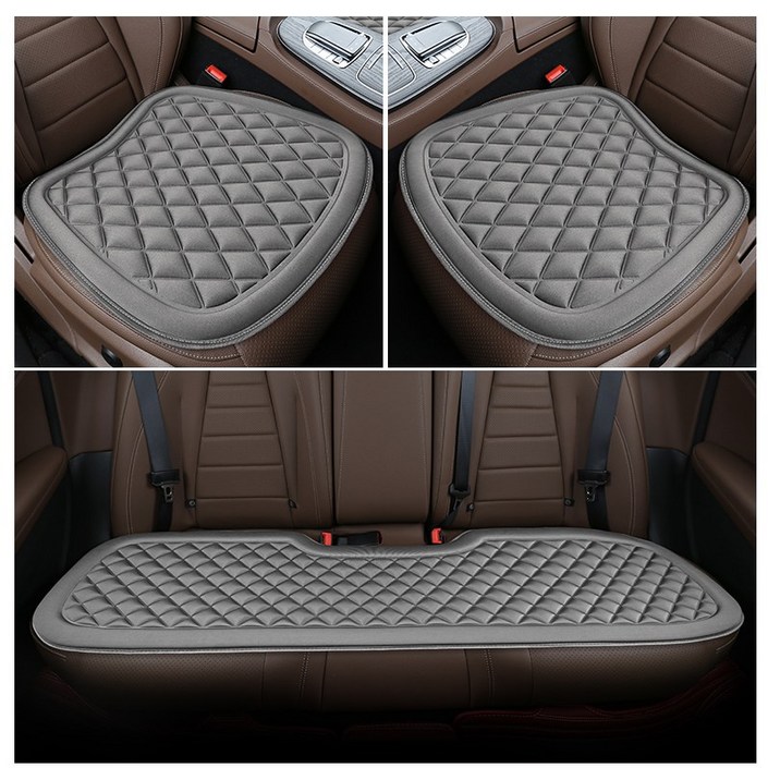 PYHO 자동차 방석 앞좌석 뒷좌석 세트 프리미엄 사계절 공용 자동차 방석, 1개, 그레이