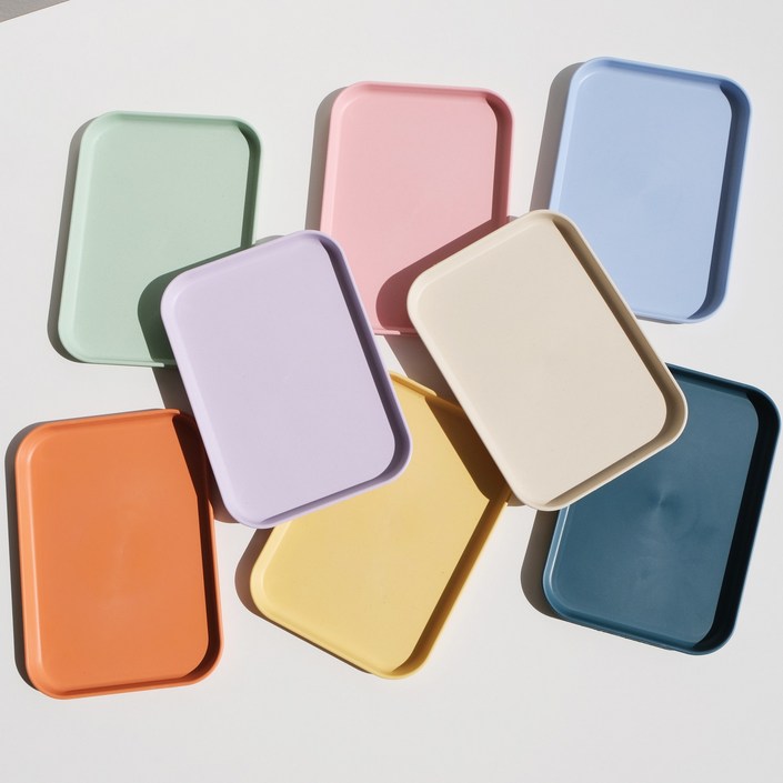 비비드 카페 트레이 플라스틱 소품 쟁반 10컬러, 아이보리