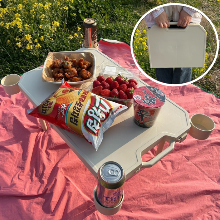 피크닉 필수템 1위 라이프풀 좌식 접이식 경량 캠핑 테이블 야외 피크닉 폴딩 미니테이블