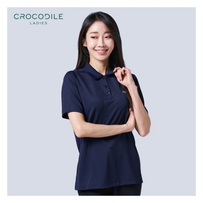 크로커다일레이디 로고 카라넥 반팔 티셔츠CLBMTS908