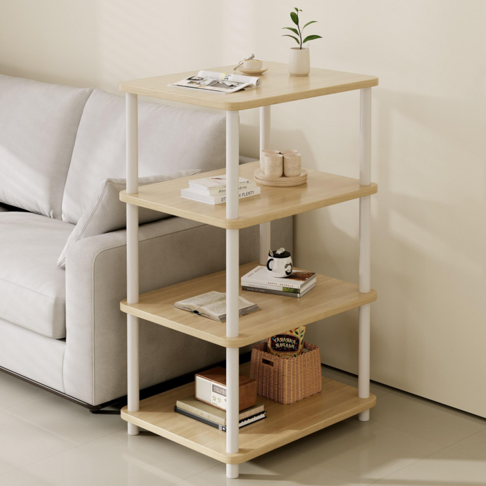 하이피러브 다용도 수납 선반 진열장, 오크, 4단