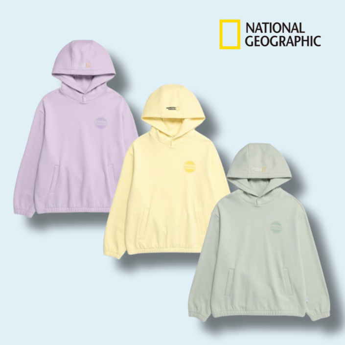 내셔널지오그래픽  후드 티셔츠 여성 논스트링 후드티 후디 캐주얼 긴팔 상의