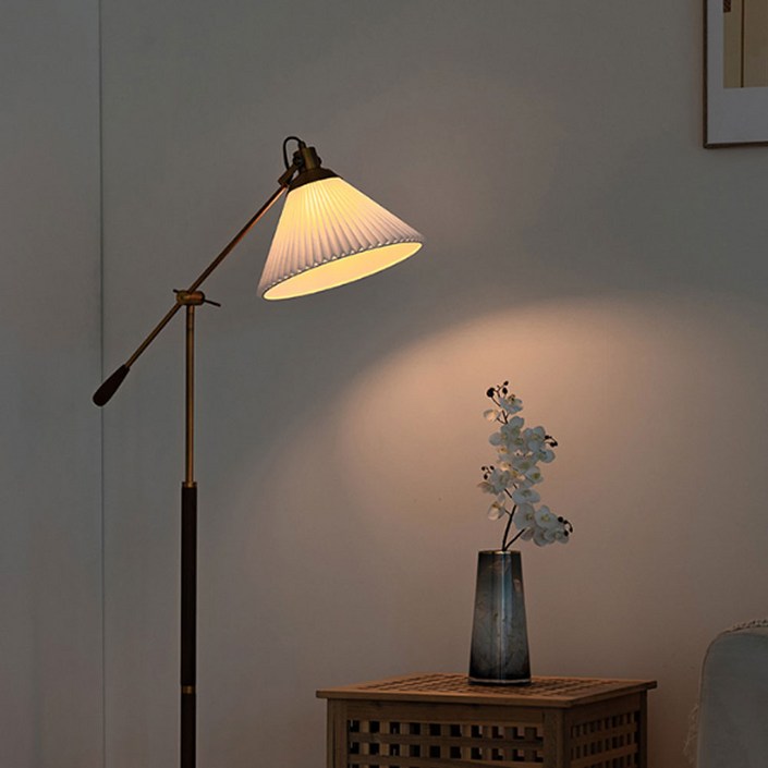 아토조명 빈티지우드 장스탠드 엔틱 무드등 쇼파조명, 12W 볼전구주백색