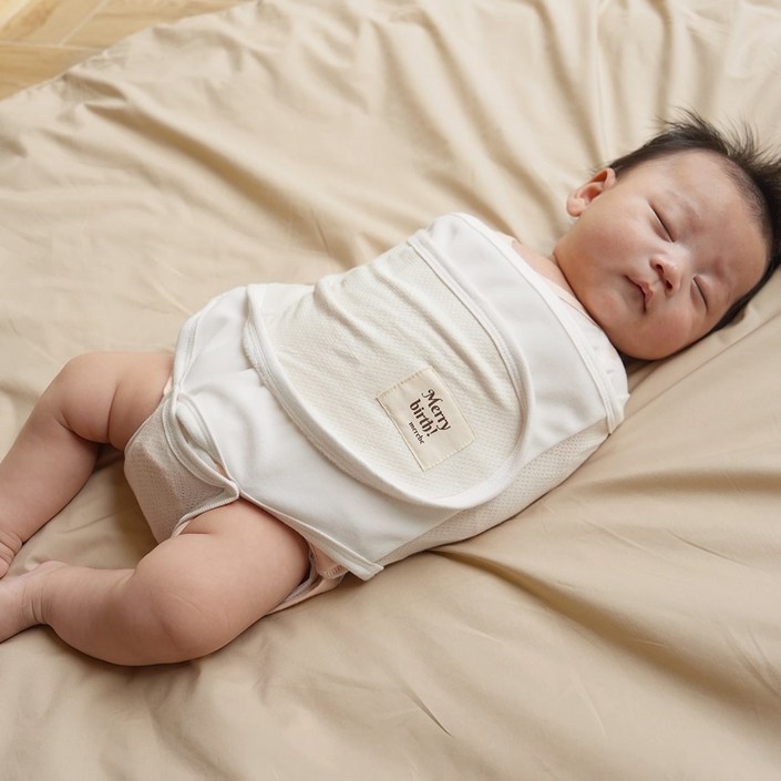 메르베 신생아 무소음 스와들 스트랩 수트 면메쉬 태열  속싸개