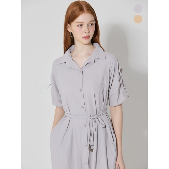 오조크 소매 스트링 셔링 벨티드 원피스 택가격 162000원