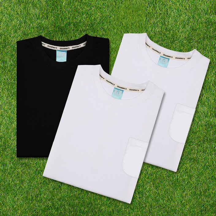 그랜피니 프리미엄 남여공용 베이직 라운드 무지 포켓 긴팔 티셔츠 3PACK 세트 GFPTS 그랜피니 프리미엄 남여공용 베이직 라운드 무지 포켓 긴팔 티셔츠 3PACK 세트 GFPTS