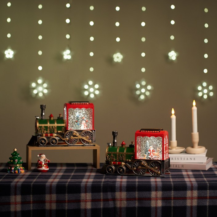 크리스마스 기차 오르골 워터볼 LED 조명 인테리어소품 선물 산타 눈사람