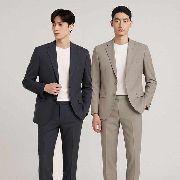 바쏘옴므 25 남성 봄여름 데일리 스트레치 정장 셋업 5종 2137016