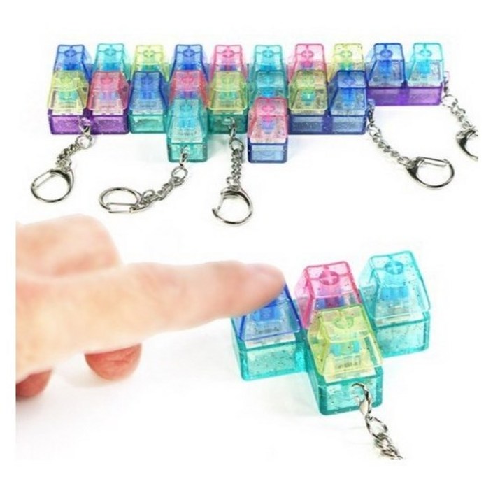 불빛 테트리스 투명 딸깍이 1개 딸깍이 키링 기계식 키보드 테트리스 자판기 피젯 딸깍이