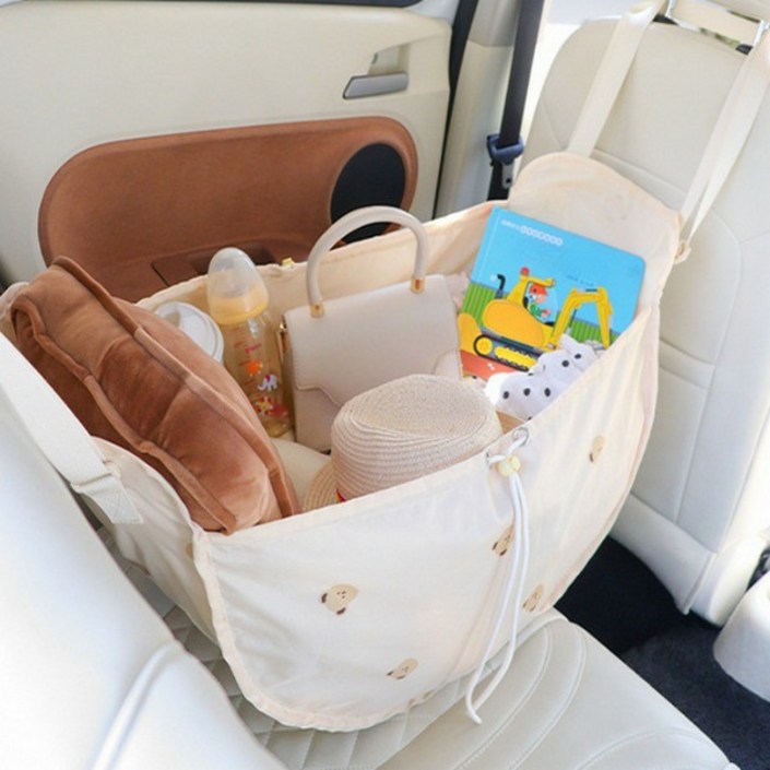 모니지앤 넉넉한 수납가능한 차량 뒷좌석 정리함, 베이지, 1개 모니지앤 넉넉한 수납가능한 차량 뒷좌석 정리함, 베이지, 1개