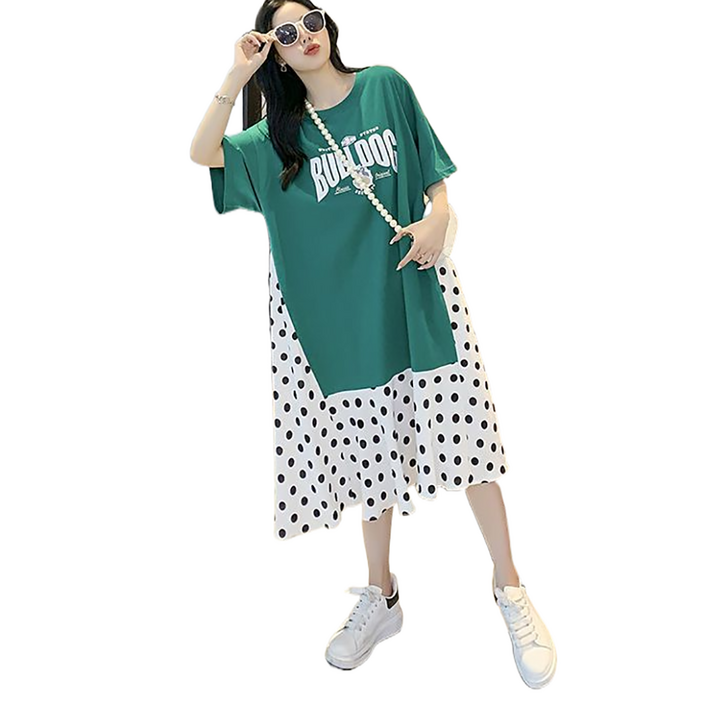 셀럽당 여자 빅 사이즈 여름 루즈핏 반팔 티 날씬해 보이는 원피스