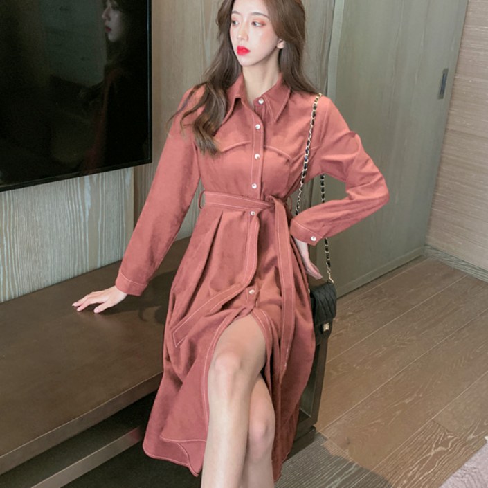 포플러앤씨 베넷 벨트 미디 원피스