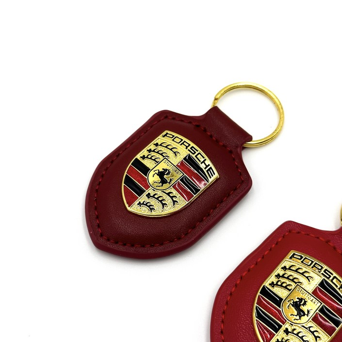 포르쉐 최고급 가죽 키링 키홀더 방패키링 키체인