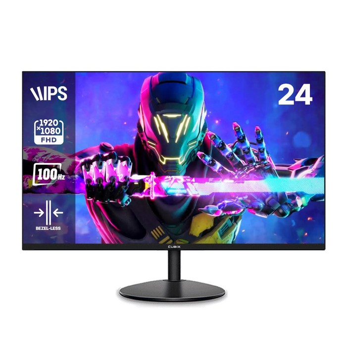 큐빅스 24인치 컴퓨터 모니터 FHD 100HZ 내장스피커 탑재 게이밍 사무용 CX-240F100 무결점, CX240F100 무결점, 60.5cm