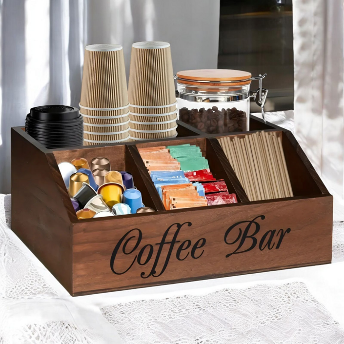 고급 원목 커피 티백 정리함 탕비실 다용도 수납함