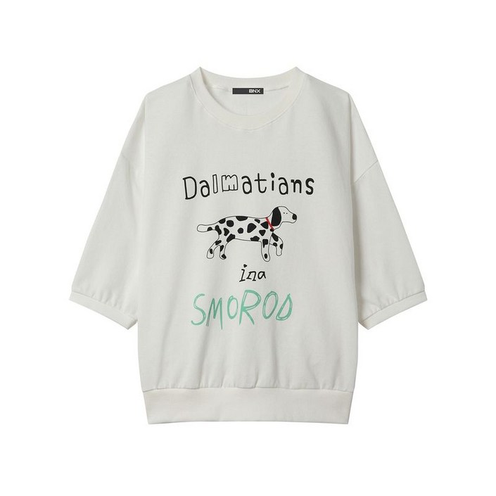 BNX 그래픽 프린팅 반팔 맨투맨 BX1TS013L0