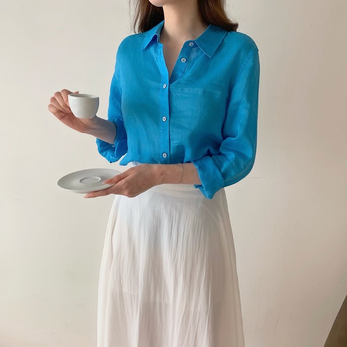 100린넨 저마 데일리셔츠 노에르 클레어셔츠